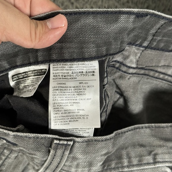 Levis Jeans Mens 32x34 Gray 513‎ Slim Straight Black Tab Line 8 - Picture 3 of 10